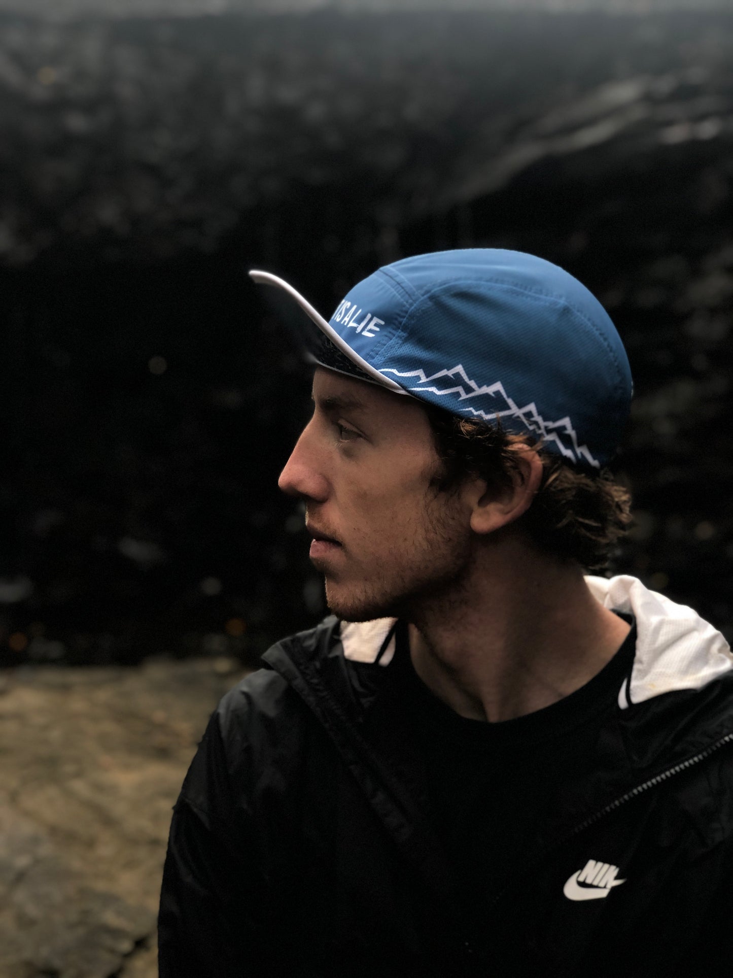 'Comfort Is A Lie' 5 Panel Running Hat - Lazuli