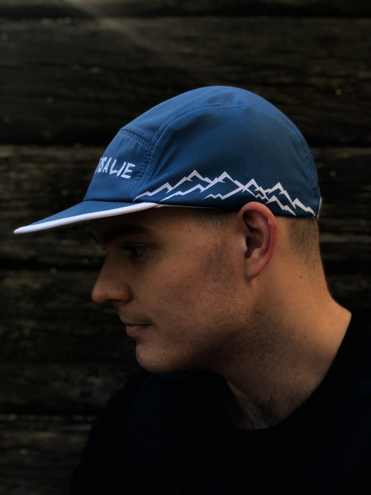 'Comfort Is A Lie' 5 Panel Running Hat - Lazuli