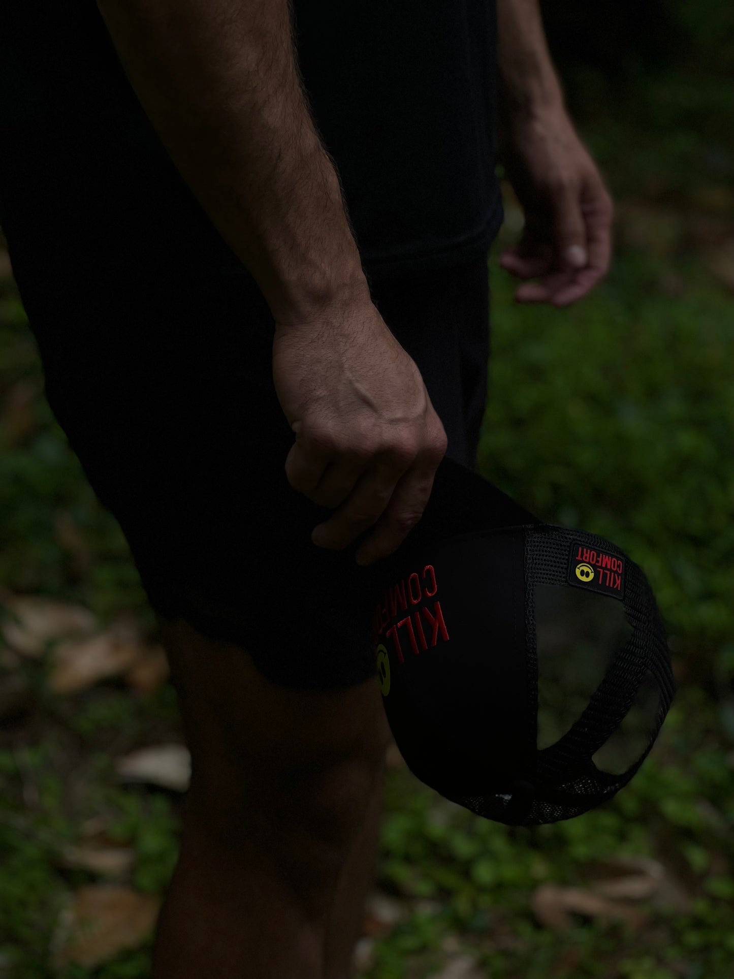 'Kill Comfort' Running Trucker Hat - Black