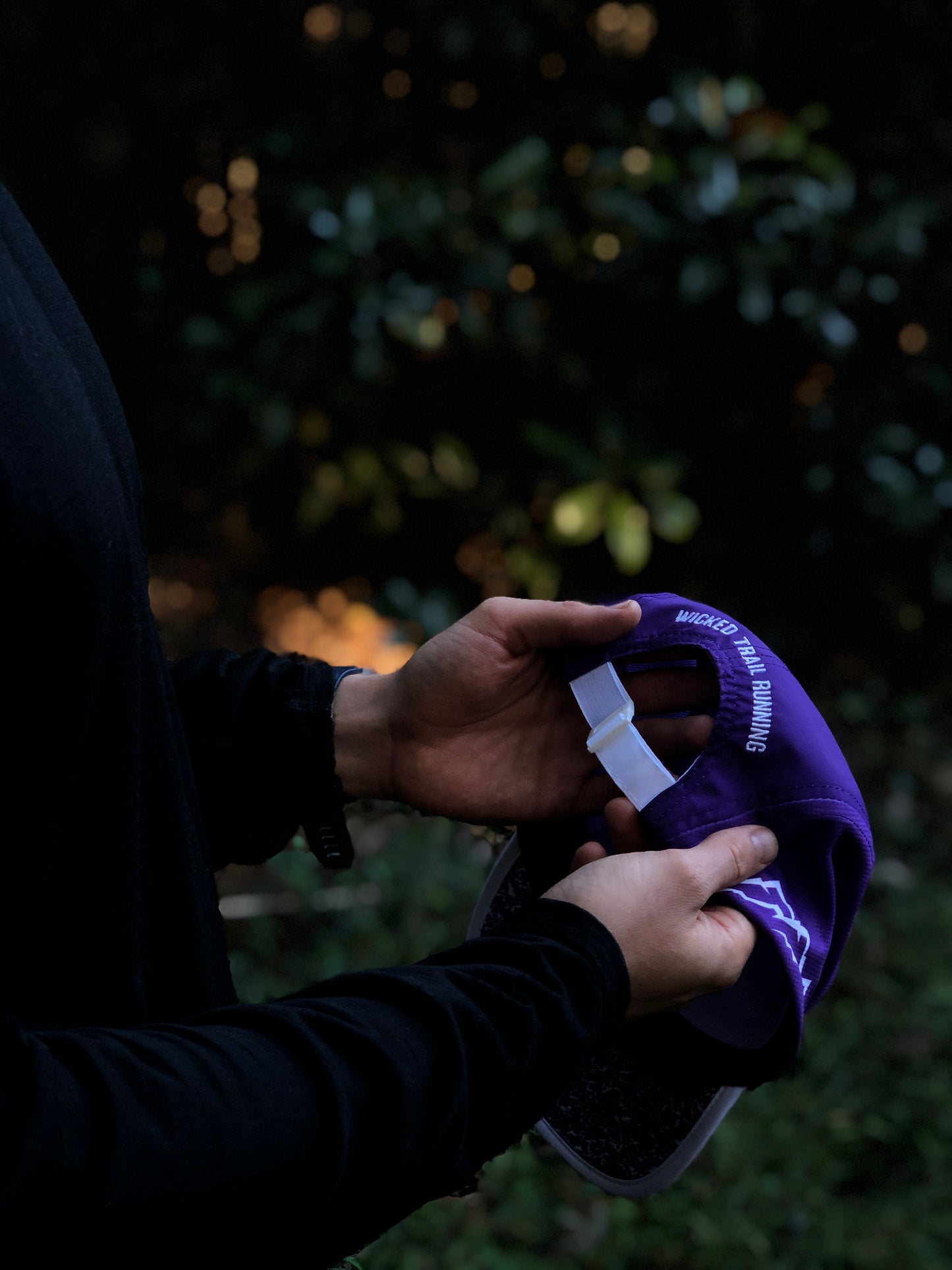 'Comfort Is A Lie' 5 Panel Running Hat - Purple