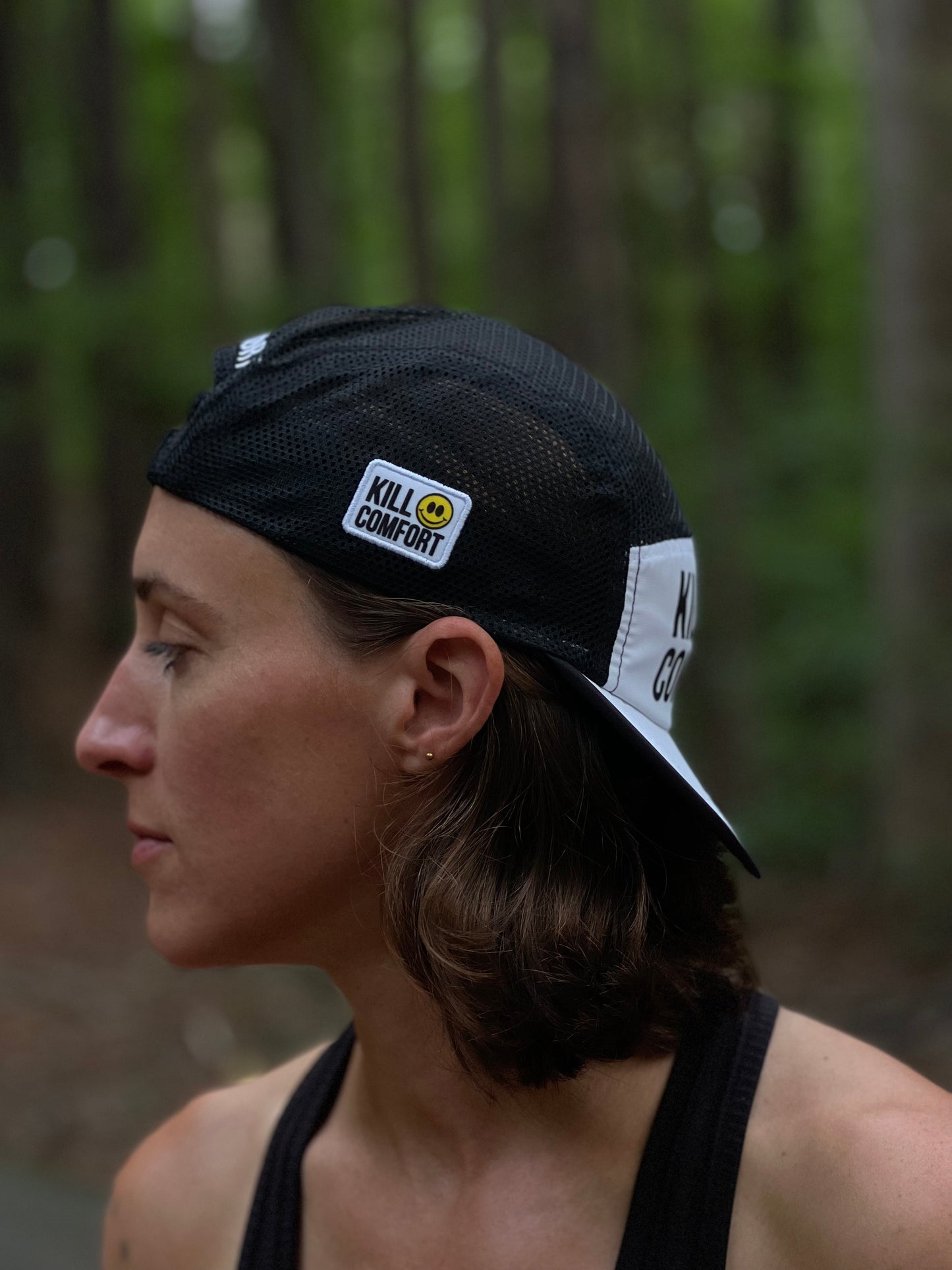 'Kill Comfort' Mesh Running Hat - Black/White