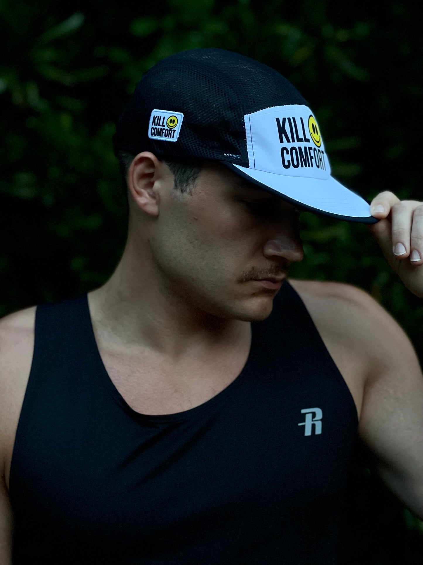 'Kill Comfort' Mesh Running Hat - Black/White